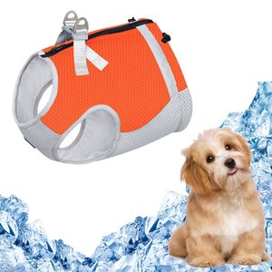 Kühlweste für Hunde Sommer Hunde Kühlmantel Atmungsaktive Netz-Kühljacke Orange Sicherheitsweste für Kleine Mittel Hunde Im Freien M