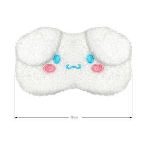 Oblique Unique Schlafmaske flauschiger Hase weiß Schlaf Accessoire Tier Augen Maske Schutz Tiermaske Schlafhilfe für Reisen