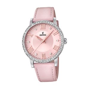 Dámské kožené hodinky Festina F20412/2 Náramkové hodinky Old Pink Boyfriend Sport D2UF20412/2