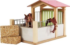 Kids Globe Pferdebox 1:24 Holzbox Pferdestall rosa, ohne Zubehör