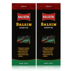 Ballistol Balsin Schaft-Öl rotbraun 50ml - Holzschutz (2er Pack)