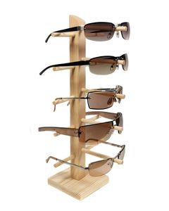 Brillenständer Brillenpräsenter Brillendisplay für 5 Brillen Holz-Ständer