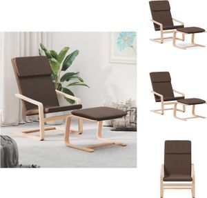 vidaXL Fotel Relax z taboretem w kolorze ciemnobrązowym - Fotel