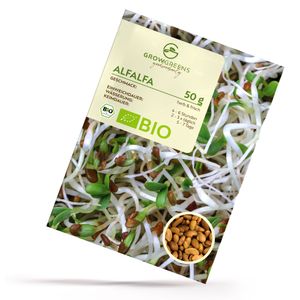 Alfalfa Sprossen Samen 50g - Microgreens Saatgut ideal für die Anzucht von knackigen Keimsprossen auf der Fensterbank