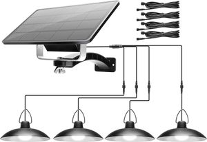 White-1 panel słoneczny na 4 lampy-DDP LED czujnik światła słonecznego lampa wisząca, IP65 wodoodporne oświetlenie zewnętrzne lampy słoneczne, oświetlenie ogrodowe, oświetlenie wiszące na zewnątrz sklep podwórko,
