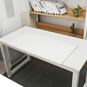 Schreibtischunterlage mit Kantenschutz Wasserdichte Kunstleder, Rutschfeste mit Kantenverriegelung Mausunterlage für Computertastatur, PC und Laptop Weiß 90x48cm