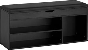 Schuhbank mit Sitzfläche Garderoben-Bank 104x51x32 cm Kunstleder Schwarz, Holzbank Klein Gepolstert, Sitzbank Schmal Flur mit Stauraum, Truhenbank Schuhtruhe Flurmöbel Schuhbank mit Sitzfläche Garderoben-Bank 104x51x32 cm Kunstleder Schwarz, Holzbank Klein Gepolstert, Sitzbank Schmal Flur mit Stauraum, Truhenbank Schuhtruhe Flurmöbel