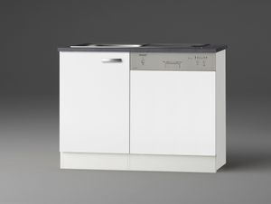 Küchen Spülenschrank Set mit Arbeitsplatte Lagos SPGSSET-9 in weiß 110 cm breit
