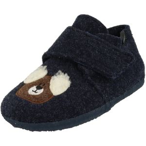 Supersoft Jungen Hausschuhe Pantoffeln Puschen Klett 542-386 Blau Bärmotiv