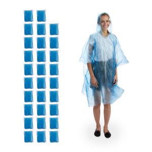 relaxdays 30 x Regenponcho blau