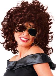 Film Diva Locken Perücke Cosplay Party Karneval Wellenfigur Braune Haare Kostüm Glamouröse Frisur Extravagante Rolle Weltkulturen Event Mottoparty, Farbe: Braun