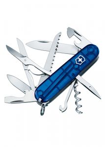 Victorinox Huntsman Taschenmesser mit 15 Funktionen in Blau transparent Mittelblau