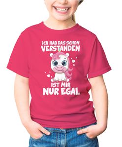 Kinder T-Shirt Mädchen Motiv Spruch lustig Geschenk für Mädchen Moonworks® pink 129-140 (9-10 Jahre)