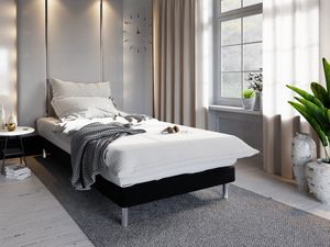 Jednolôžková posteľ s kovovými nôžkami HENRYK COMFORT 1 - 90x200, antracitová