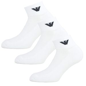 EMPORIO ARMANI Herren Socken Kurzsocken (3er Pack) Weiß/White One Size