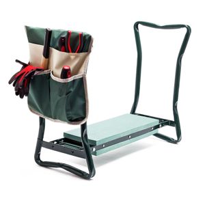 Záhradná kľačiaca stolička skladacia s vreckom s polstrovaným povrchom na kľačanie a sedenie, lavička na kolená s nosnosťou do 150 kg