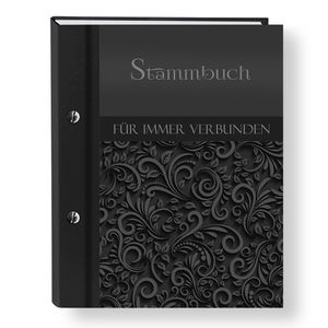 Stammbuch der Familie Ornament schwarz Stammbücher A4 Familienstammbuch Trauung Stammbaum Hochzeits Eheurkunden Trauung klassische Zeremonie Vintage