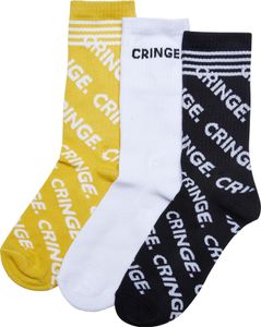 Mister Tee Accessories MT2318 | Ponožky Cringe 3-Pack - farba: čierna/biela/žltá - veľkosť: 35-38