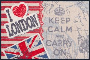Waschbare Fußmatte - I love London ca 50x75 cm - Wash+Dry Fußabstreifer