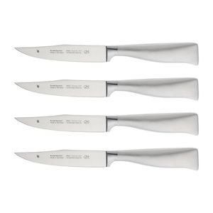 WMF Grand Gourmet Steakmesser Set 4teilig Made in Germany, 4 Messer geschmiedet, Performance Cut, Spezialklingenstahl, Klinge 13,5 cm