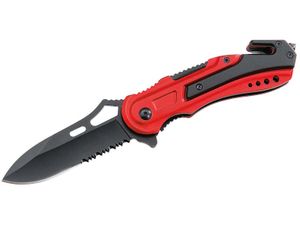ATK-Rettungsmesser, Stahl AISI 440, titan beschichtet,, Liner Lock, Aluminium-Griffschalen, Gurtschneider, Dorn
