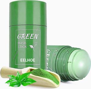 2X Green Mask Stick, grüner tee purifying clay stick, Grüntee Gesichtsmaske, Befeuchtet und kontrolliert das Öl, Mitesser Akne Entferner, Cleansing