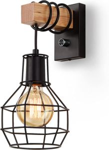 Wandleuchte, Wandlampe, Draht Käfig Lampenschirm Industrial Retro Lampe, mit Schalter (Ohne Leuchtmittel)
