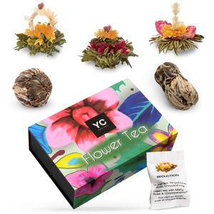 YC YANG CHAI Teeblumen Mix – „Admira“ in edler Geschenkbox zum Probieren | Grüner Tee (6 Teerosen) Geschenk für Frauen, Mutter, Teeliebhaber