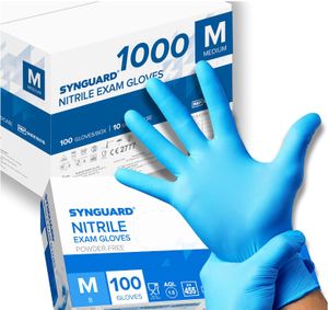 1000 Nitril-Handschuhe, puderfrei, latexfrei, hypoallergen, Lebensmittelhandschuhe, medizinische Einweghandschuhe (Größe M)