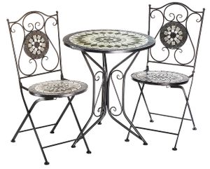 Kobolo Seating Group Meble ogrodowe MOSAIK - 1 stół - 2 krzesła - Metal - Mozaika szara - Krzesło Meble balkonowe Krzesło balkonowe Meble Bistro Dining Design Modern Kobolo Seating Group Meble ogrodowe MOSAIK - 1 stół - 2 krzesła - Metal - Mozaika szara - Krzesło Meble balkonowe Krzesło balkonowe Meble Bistro Dining Design Modern