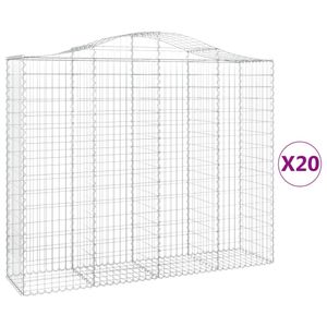 vidaXL Gabionen mit Hochbogen 20Stk. 200x50x160/180cm Verzinktes Eisen