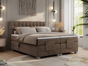 Boxspringbett mit Motor, elektrisch - Elektro - 200x200cm - Braun - H4
