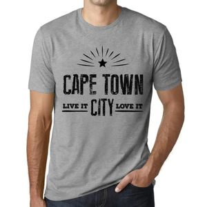 Herren Grafik T-Shirt Live it love it Kapstadt – Live It Love It Cape Town – Öko-Verantwortlich Vintage Jahrgang Kurzarm Lustige Druck Geburtstag