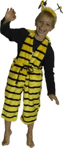 K31250946-116-128-A schwarz-gelb Kinder Jungen Mädchen Bienen Latzhose Gr.116-128