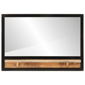vidaXL Lustro z półką 80x8x55 cm szkło i lite drewno mango