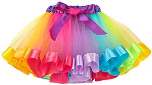 Mädchen Regenbogen Tüllrock Rock Tütü Bunte Lagen Regenbogen Tutu Rock Ballett Tanz Party Kleid 2-8 Jahre alt