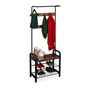 relaxdays Garderobe mit Schuhregal industrial