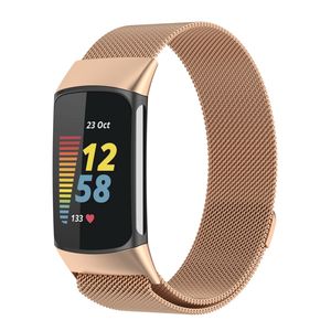 Strap-it® Fitbit Charge 5 Milanese Armband (Roségold)