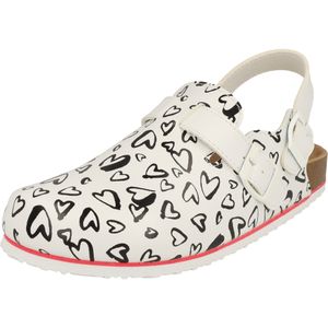 Softrelax Damen Schuhe 7420990131 Clogs EVA Praxisschuhe Ärzte Herzen Weiß