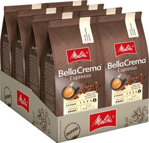 MELITTA Ganze Kaffeebohnen BellaCrema Espresso 8x1 kg kräftig-würziger Geschmack