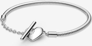 Pandora Moments Heart T-clasp snake link bracelet 599285C00 Dámský náramek, velikost náramku:16cm