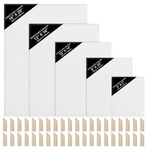 10 teiliges Leinwand Set- Weiße Künstler Leinwände- Leinwand Tafeln zum Bemalen- Acryl Malerei - Weiße, bespannte Leinwände für Acrylmalerei in verschiedenen Größen - Leinwände für Aquarellmalerei