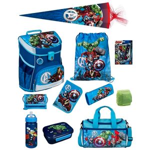 Avengers Schulranzen Set 15tlg Scooli Campus Fit Schultasche 1. Klasse mit Sporttasche und Schultüte 85cm Schulanfang Einschulung