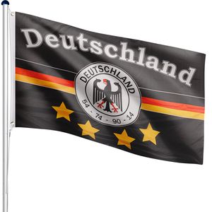 FLAGMASTER® Aluminium Fahnenmast 6,5m Alu Flaggenmast Deutschland Fußball Fahne
