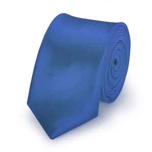 Krawatte Blau slim aus Polyester einfarbig uni schmale 5 cm