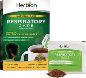 Herbion Naturals Respiratory Care bylinné granule – 10 Ct pro celou rodinu – zmírňuje příznaky nachlazení a chřipky – podporuje imunitní systém