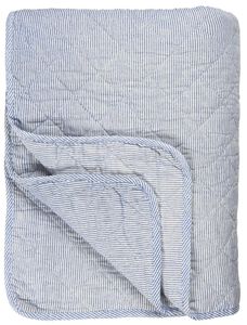 Quilt aus Baumwolle, dänischer Landhausstil, Modell NORTH SEA, Tagesdecke leicht & angenehm, weiß blau, 180 x 130 cm