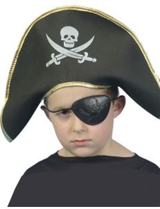 Piratenhut schwarz für Kinder mit Totenkopf Pirat Hut Kostüm Zubehör 129038213