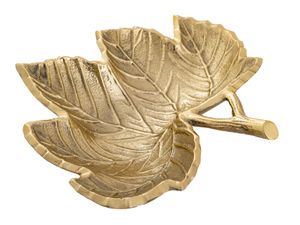 Casamia Schale Dekoschale Blatt Ginkgo Apfel Stern Aluminium gold o. silber Modell: Blattschale gold