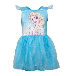Disney Die Eiskönigin Elsa Kinder Tüllkleid Sommerkleid – Blau / 104/110